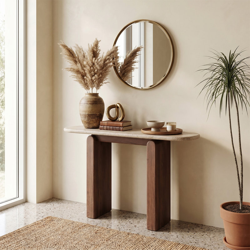 Console en bois massif 39,37 po, H 33,46 po x l 39,37 po x P 13,78 po
