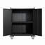 2 Door Tool Cabinets For Garage, Lockable Garage Storage Cabinet, Locking Metal Storage Cabinet With Wheels, Rolling Tool Chest, Assembly Required