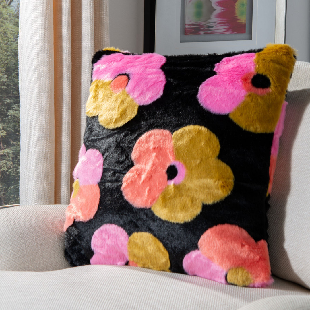Flower Fur Throw Pillow Safavieh