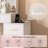 Modern Makeup Vanity Desk with Drawers and LED Mirror and Charging Station