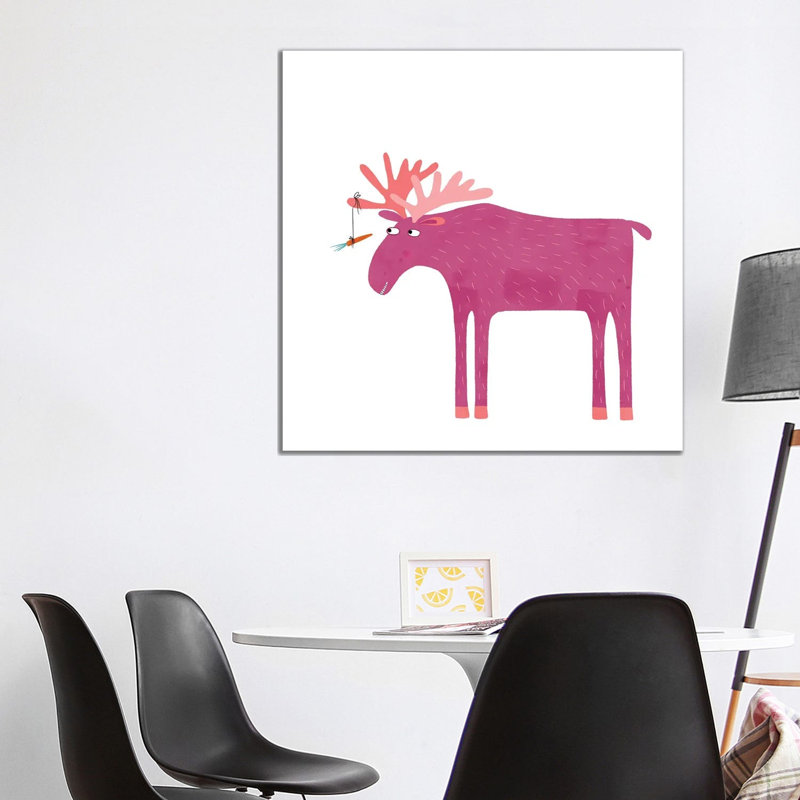 Daft Moose by Nic Squirrell - Wrapped Canvas Gallery-Wrapped Canvas Giclée, 93.98 cm H x 93.98 cm W x 3.175 cm D