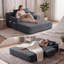 Ensemble 2 pièces de chaise longue en velours côtelé désossé, canapé-lit convertible avec poches latérales - aucun assemblage requis-131374082
