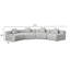 Canapé modulaire courbé avec 4 coussins, aucun assemblage requis-1138545192