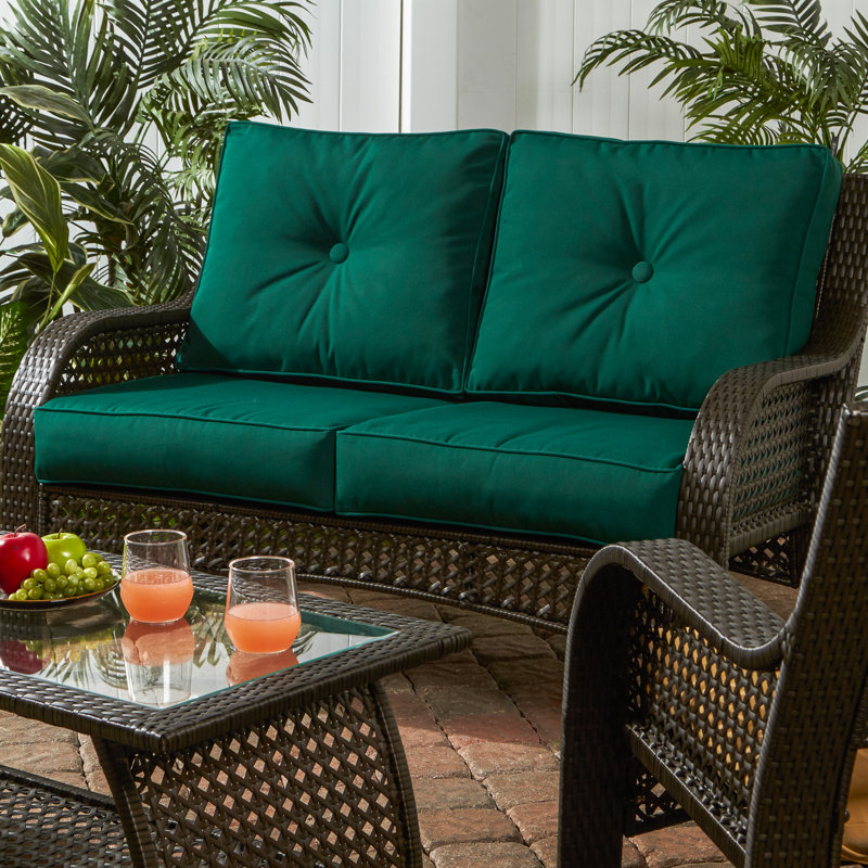 Sunbrella 4-Piece Deep Seat Cushion Set, Forest Green