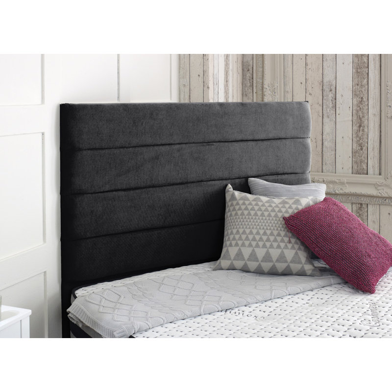 Salmon Upholstered Headboard, Black, Super King (6')