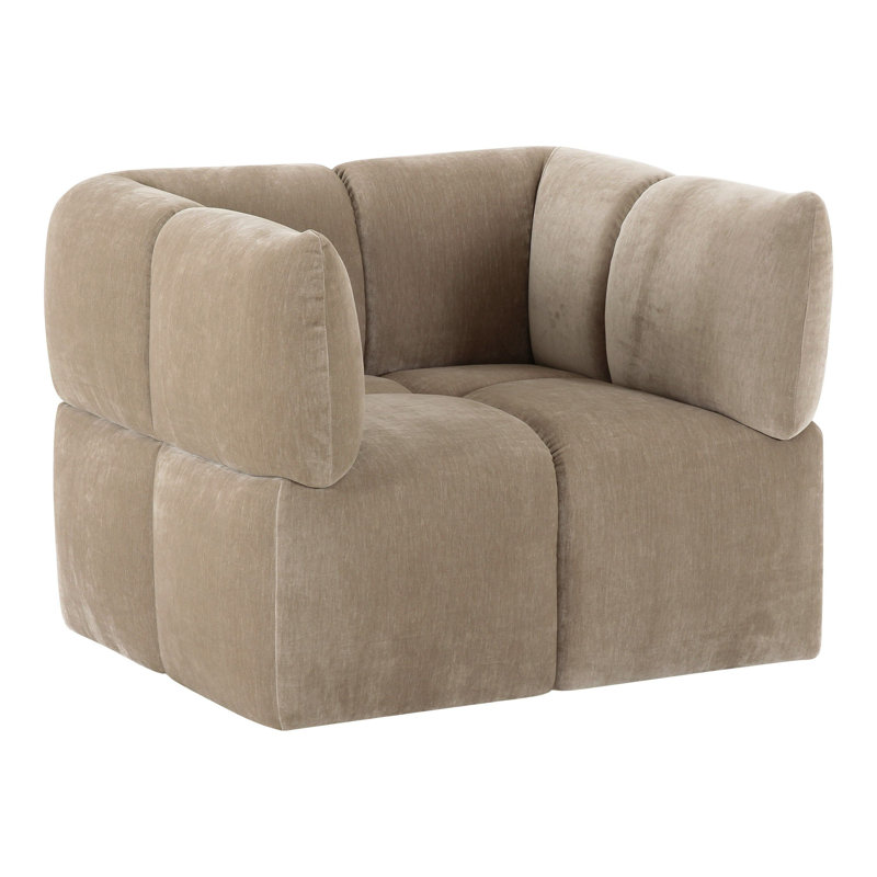 Marisol - Fauteuil d'appoint pivotant en tissu taupe moderne