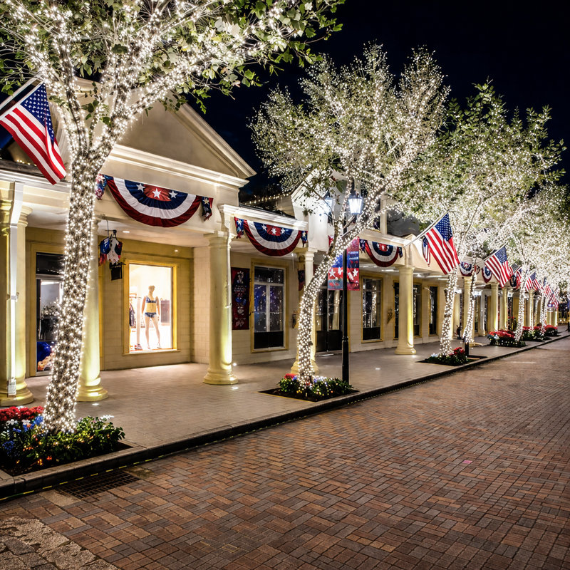 72 ft Solar Powered 200 LED String Light with 8 Modes Holiday Decorations Outdoor Waterproof Light for 4th of July Decorations