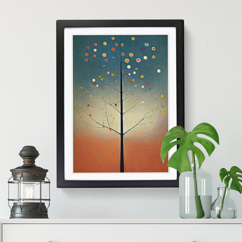 Pretty Apple Tree - Single Picture Frame Print, Black, 64cm H x 46cm W x 2cm D