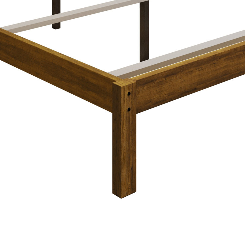Aaheli Solid Wood Panel Bed, Brown, Queen