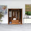 Armoire penderie en bois brun avec tiroirs-1117050676