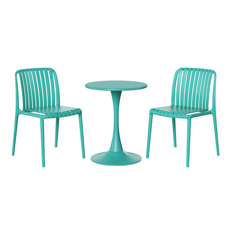 Ensemble repas extérieur 2 personnes, H 28,5 po x l 23,5 po x P 23,5 po, 2, Sarcelle