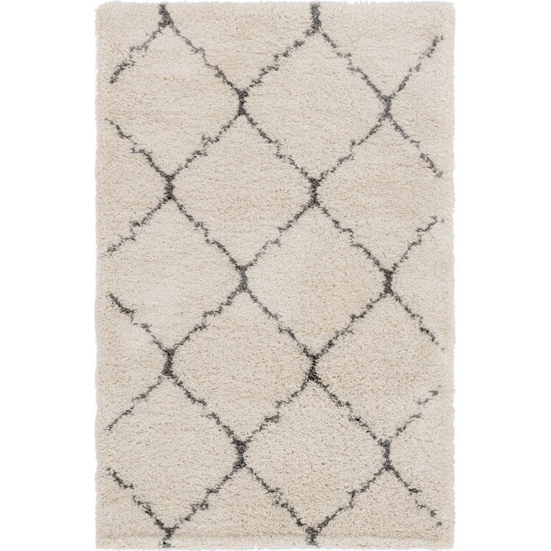 Fenn Shaggy Ivory Rug, Rectangle 122 x 183cm