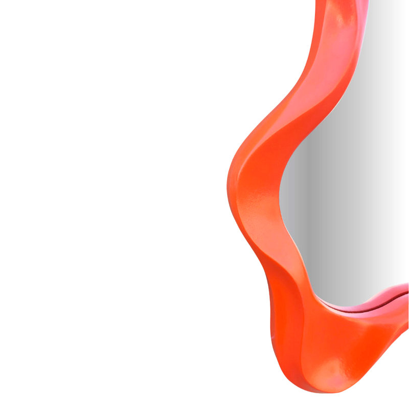 Irregular Wave Mirror, Orange