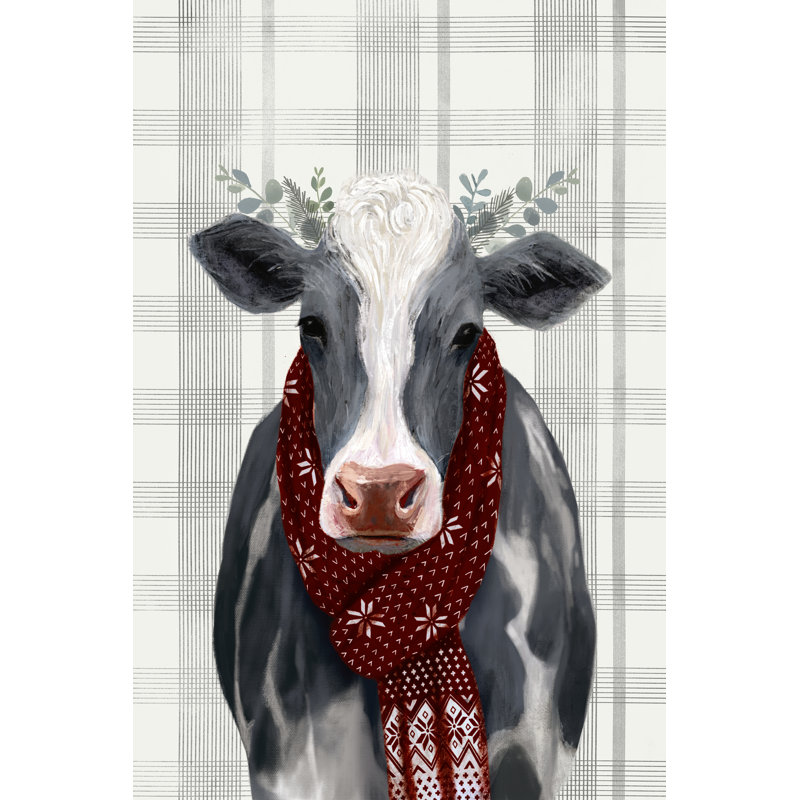 Yuletide Cow II 1 Piece Wrapped Canvas Wall Art, 30cm H x 20cm W