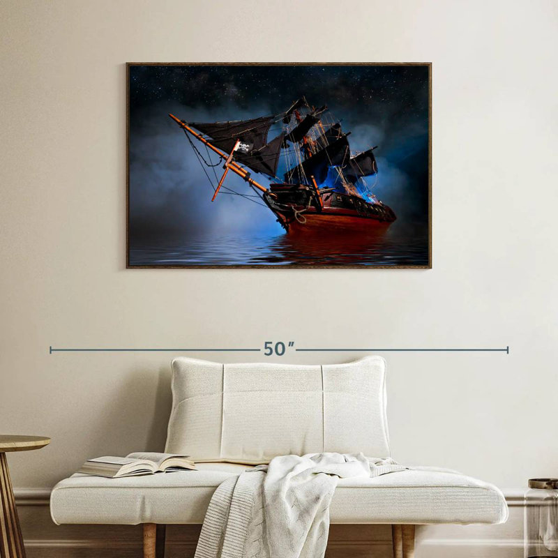 Bateau pirate, Cadre flottant noyer, 40 po x 27 po