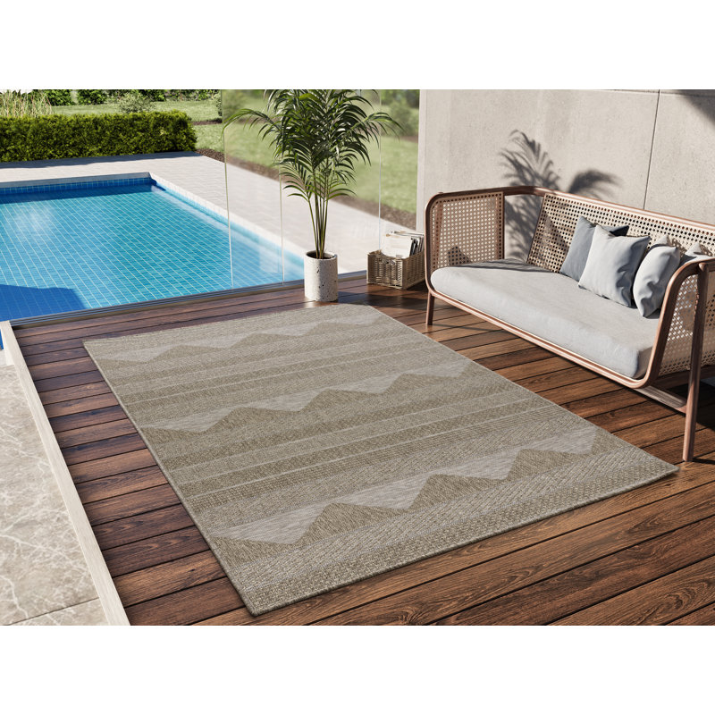 Jasmyn Abstract Flatweave Indoor / Outdoor Area Rug, Rectangle 152 x 230cm
