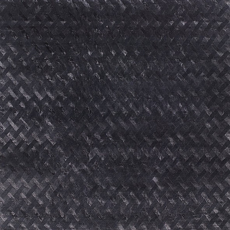 Tapis noir à motif géométrique Levent, Carré 5 pi