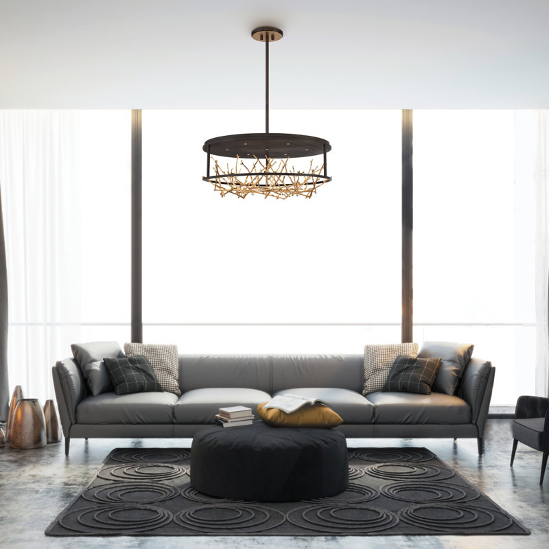 Aerie 7 - Light Dimmable LED Chandelier, Bronze/Gold