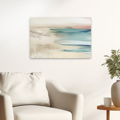 «Coastal Calm Of Soft Horizons» - Coquillages côtiers et aquarelle abstraite, art marin