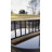 Outdoor Round Glass Coffee Table,Black Side Table for Patio