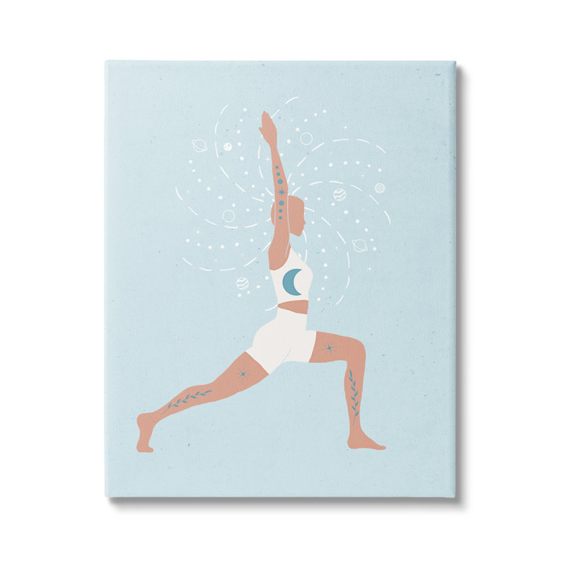 Croissant de yoga, pose de lune, Plaque murale, H 16 po x l 16 po x P 1,5 po