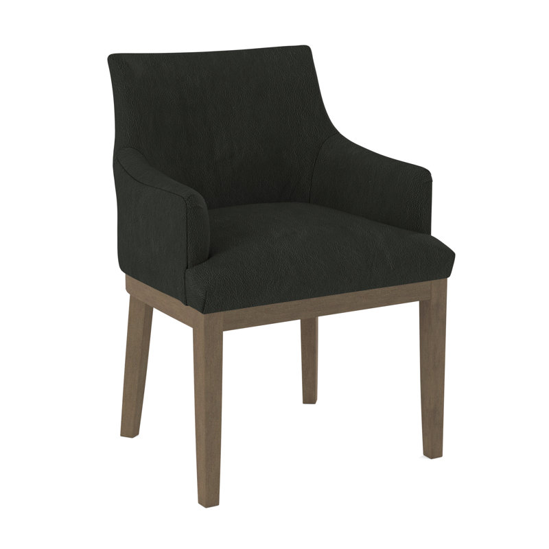 19'' H Upholstered Armchair, Weathered Gray, Salvador Asphalt