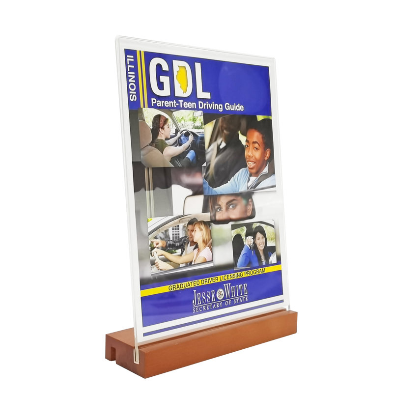 Acrylic Picture Frame Sign Holder, 12.2" H x 8.5" W x 2.5" D
