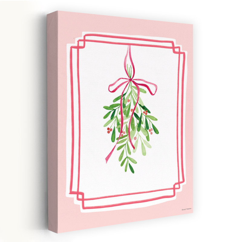 «Whimsy Mistletoe», art abstrait fantaisiste romantique, H 36 po x l 24 po