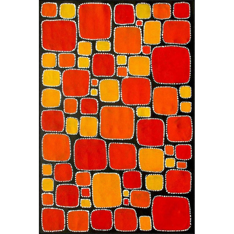 Tapis lavable à motif multicolore à motif multicolore Modern, Tapis de couloir 3 pi 3 po x 6 pi 7 po inclus