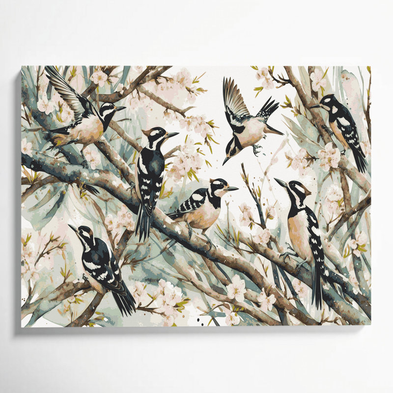 Birds Downy Woodpecker, H 20 po x l 24 po