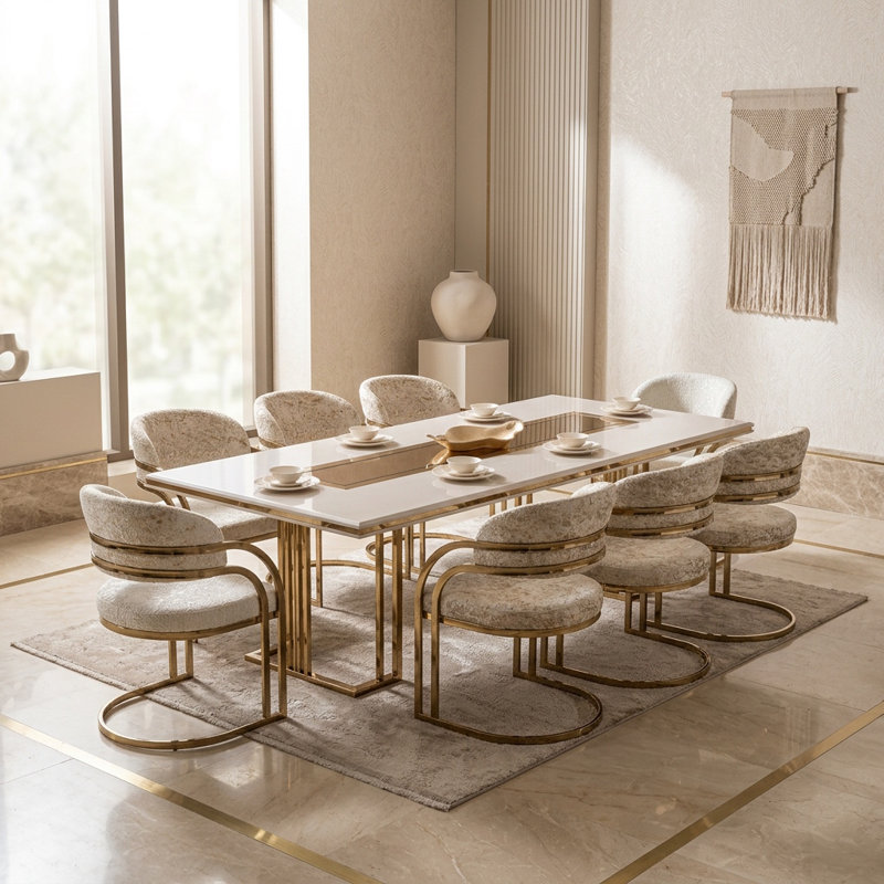 Ensemble de salle à manger Aurelia Modern Glam, 8