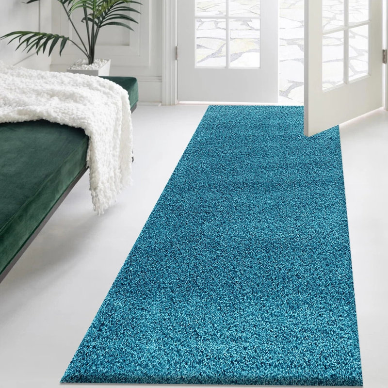 Verona Thick Teal Shaggy Area Rug – Soft Pile, Non-Slip, Durable Polypropylene Carpet for Living Room, Bedroom & Hallway