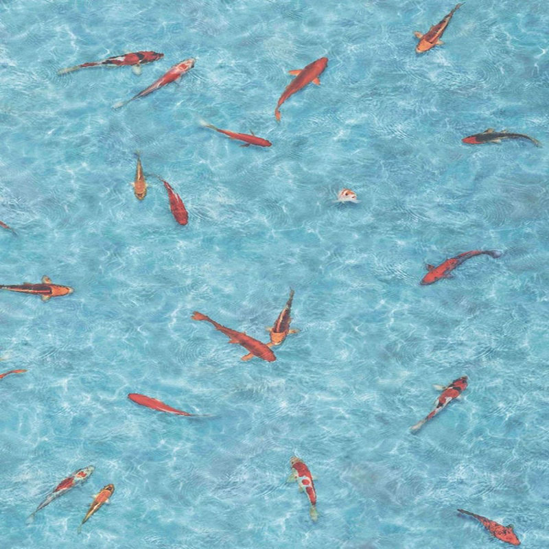Teal Blue 3D Funky Effect Anti Slip Vinyl Flooring For LivingRoom, Kitchen, 2.5mm Thick Vinyl Sheet 200cm X 300cm