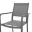 Chaise de salle à manger d'extérieur moderne en aluminium avec siège en filet (ensemble de 2), gris métal et gris foncé