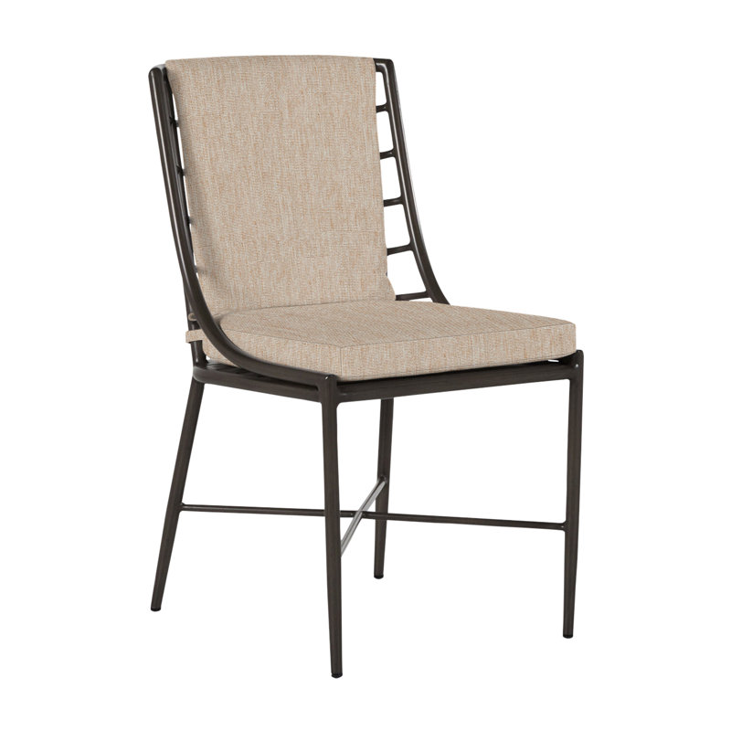 Carmel Patio Dining Side Chair with Cushions, No Welt, Canvas Sand