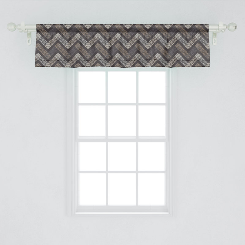 Ensemble de 2 cantonnières à motif abstrait zigzags Ambesonne, L 42 po x L 12 po