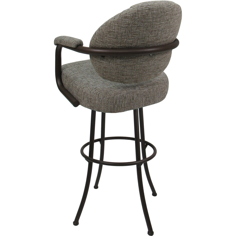 Vickky Swivel Upholstered Counter Stool, Brown, Counter Stool (26” Seat Height)