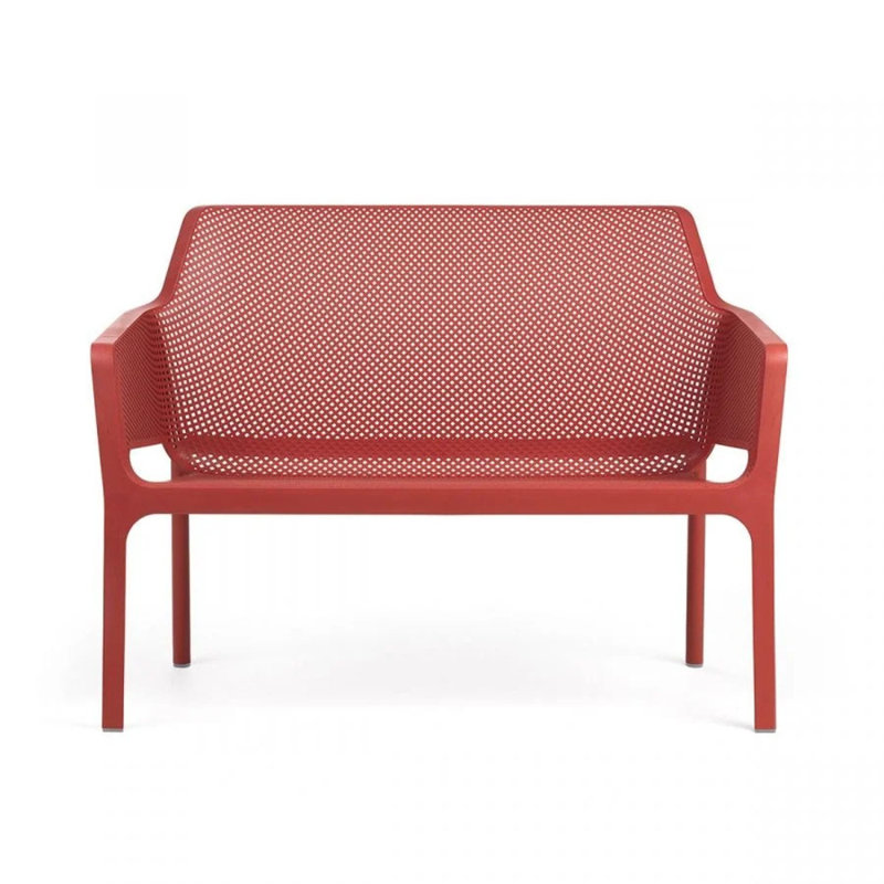 Net Outdoor Bench, Coral