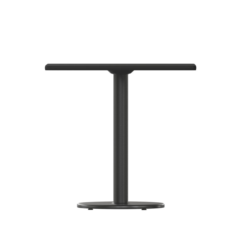 Jack Square Laminate Table Top with Table Height Base, 31.12" H x 30" W x 30" D, Black