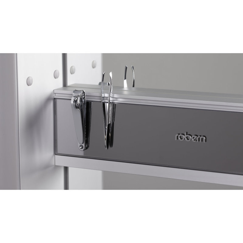 M Series Recessed Framed Medicine Cabinet with 3 Adjustable Shelves, Left, 70" x 19.25" x 6", Silver