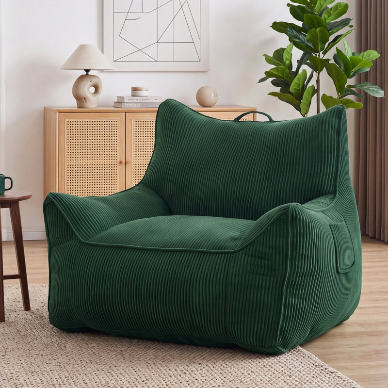 Corduroy Bean Bag Chair, Green