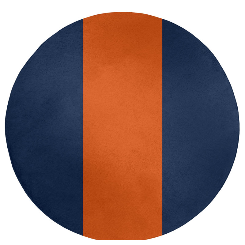 Tapis orange/bleu, Rond 5 pi