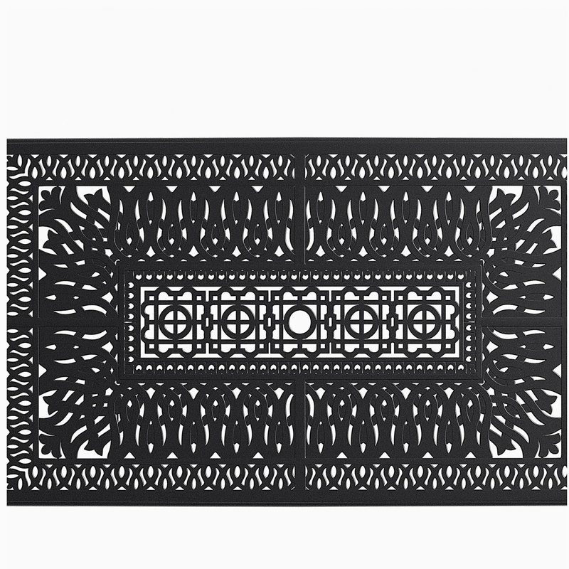 Ensemble de salle à manger 5 pièces en aluminium coulé résistant aux intempéries, comprenant 4 chaises pivotantes et une table rectangulaire avec cadre noir (même SKU: W1710S00452)