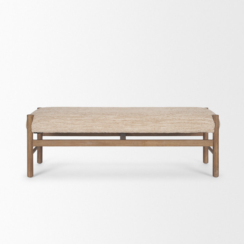 Banc en bois brun foncé Dromain