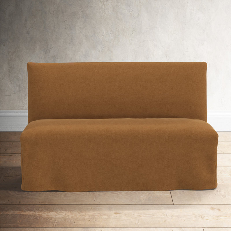 Ivanka Upholstered Bench, Textured Amber Linen