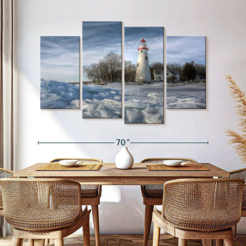 Winter at marblehead lighthouse Aletra, H 42 po x l 68 po