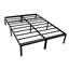 Lit plateforme moderne en acier noir grand format, construction simple, base de rangement sous le lit, robuste et fiable-1446968143