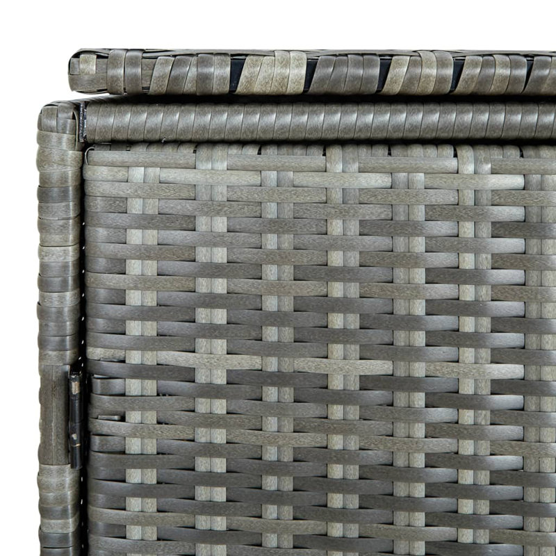 Double Wheelie Bin Shed Poly Rattan Anthracite/Black Outdoor Garbage, Black