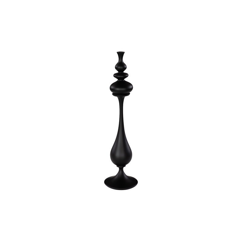 Vase Bella Bloom, étroit, noir mat, Laque matte