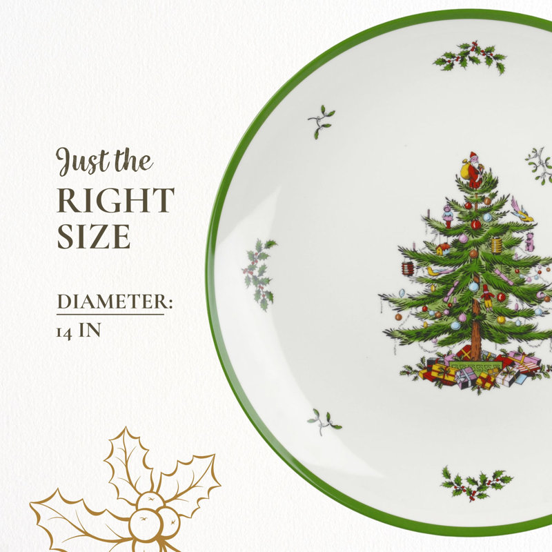 Spode Christmas Tree Melamine Rd Platter 14"
